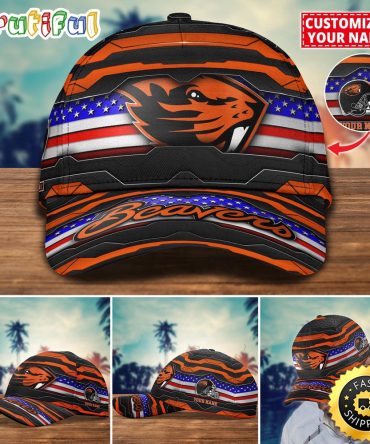 Ncaa Oregon State Beavers Baseball Cap Flag Custom Name Cap