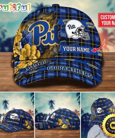 Ncaa Pittsburgh Panthers Baseball Cap Flower Custom Name Cap