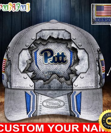 Ncaa Pittsburgh Panthers Baseball Cap Silver Metalic Pattern Baseball Cap
