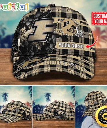 Ncaa Purdue Boilermakers Baseball Cap Flower Custom Name Cap