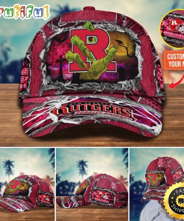 Ncaa Rutgers Scarlet Knights Baseball Cap Halloween Custom Name Cap