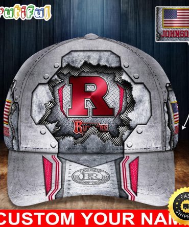 Ncaa Rutgers Scarlet Knights Baseball Cap Silver Metalic Pattern Baseball Cap