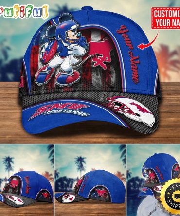 Ncaa Smu Mustangs Baseball Cap Mickey Mouse Custom Cap For Fans
