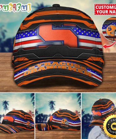 Ncaa Syracuse Orange Baseball Cap Flag Custom Name Cap