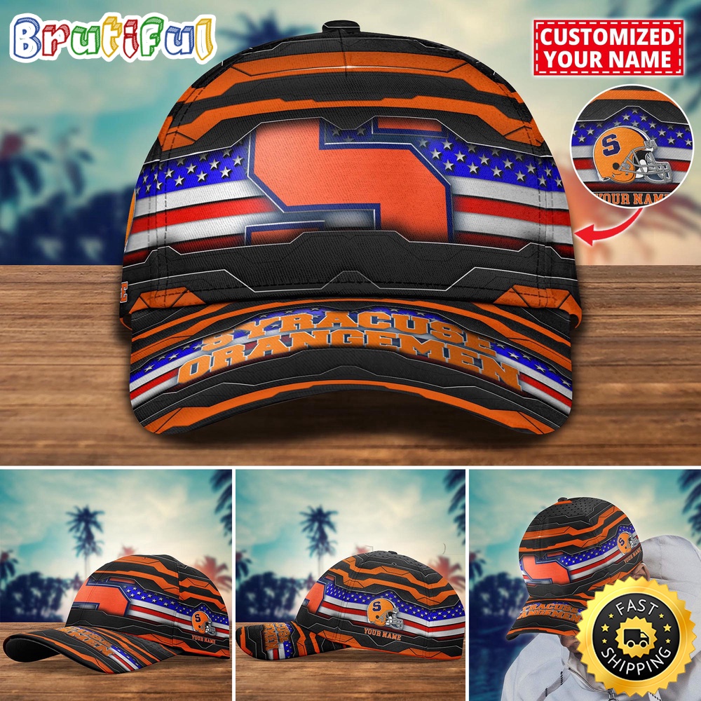 Ncaa Syracuse Orange Baseball Cap Flag Custom Name Cap