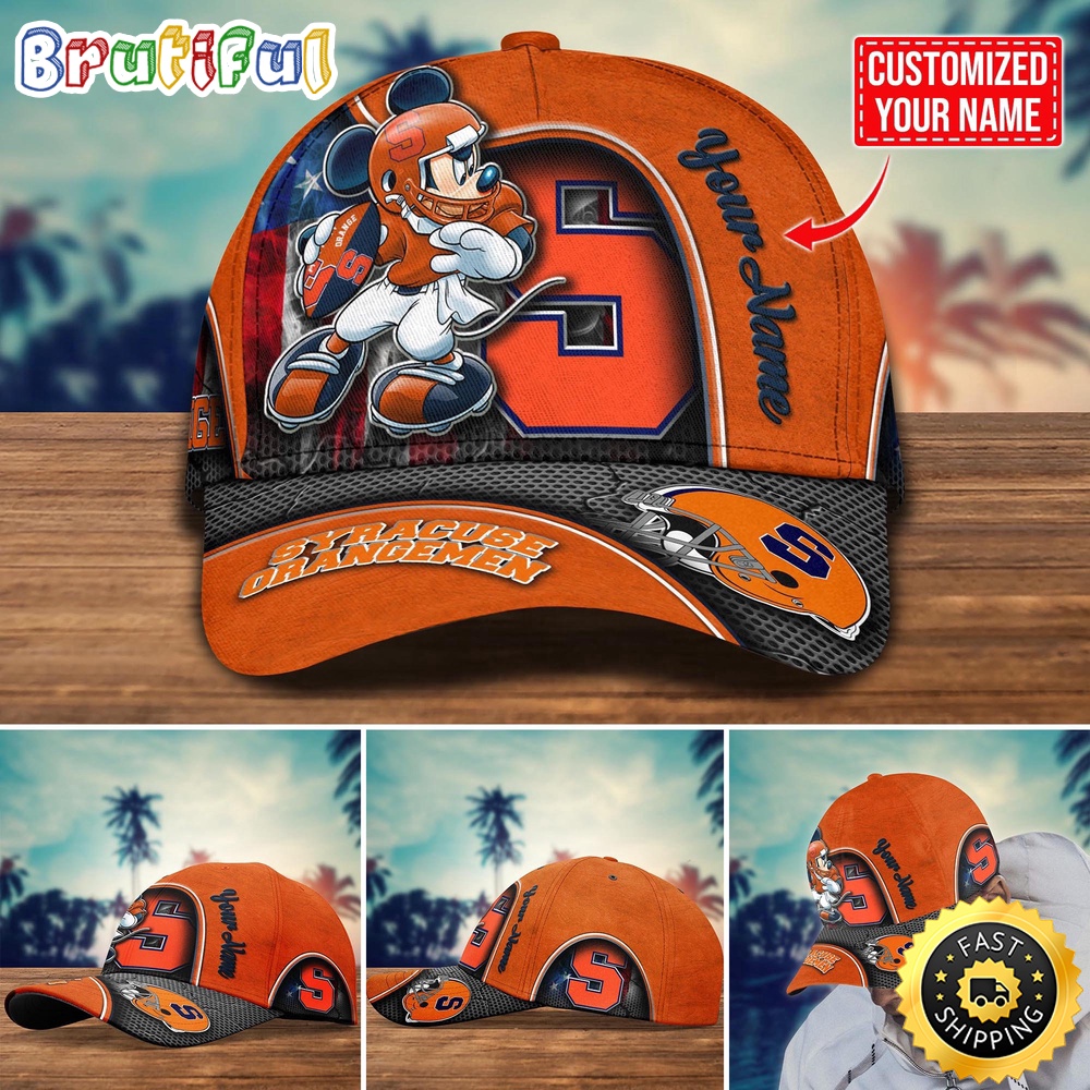 Ncaa Syracuse Orange Baseball Cap Mickey Mouse Custom Cap For Fans