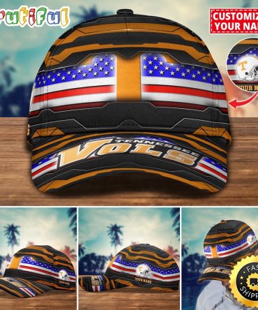 Ncaa Tennessee Volunteers Baseball Cap Flag Custom Name Cap