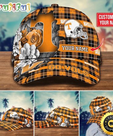 Ncaa Tennessee Volunteers Baseball Cap Flower Custom Name Cap