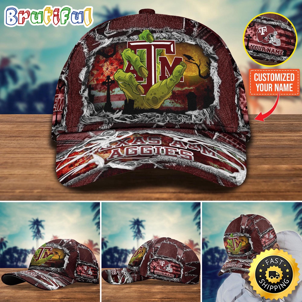 Ncaa Texas A&Ampm Aggies Baseball Cap Halloween Custom Name Cap