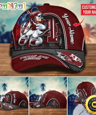 Ncaa Texas A&Ampm Aggies Baseball Cap Mickey Mouse Custom Cap For Fans