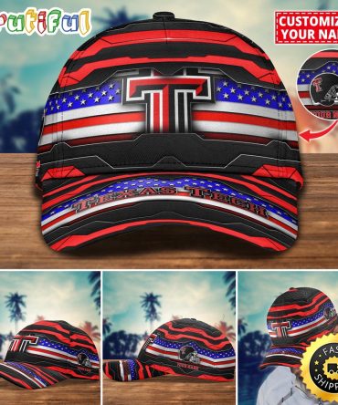 Ncaa Texas Tech Red Raiders Baseball Cap Flag Custom Name Cap