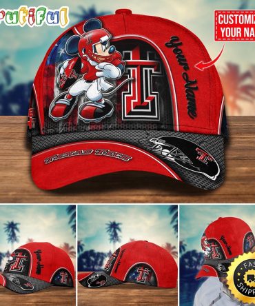 Ncaa Texas Tech Red Raiders Baseball Cap Mickey Mouse Custom Cap For Fans