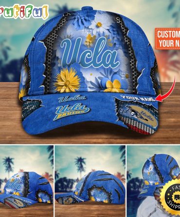 Ncaa Ucla Bruins Baseball Cap Flag Flower Custom Name Cap