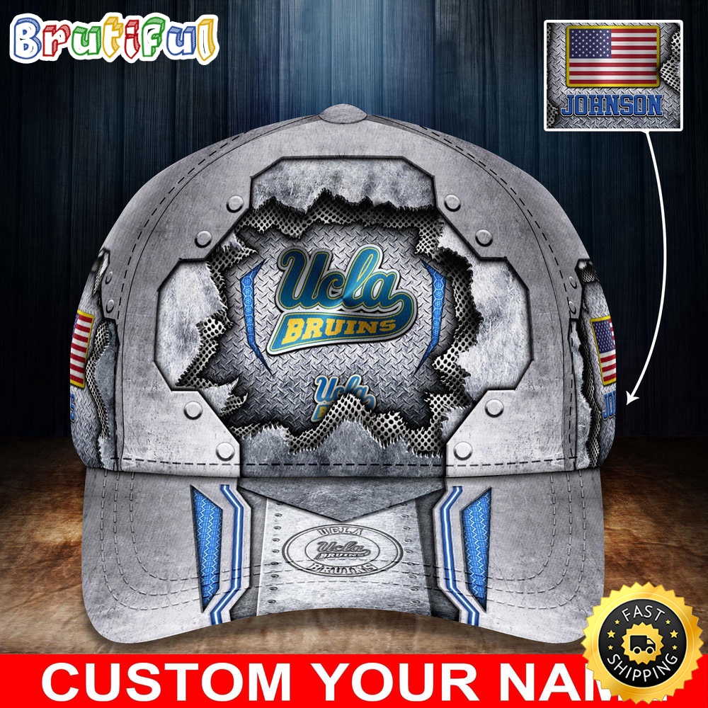Ncaa Ucla Bruins Baseball Cap Silver Metalic Pattern Baseball Cap