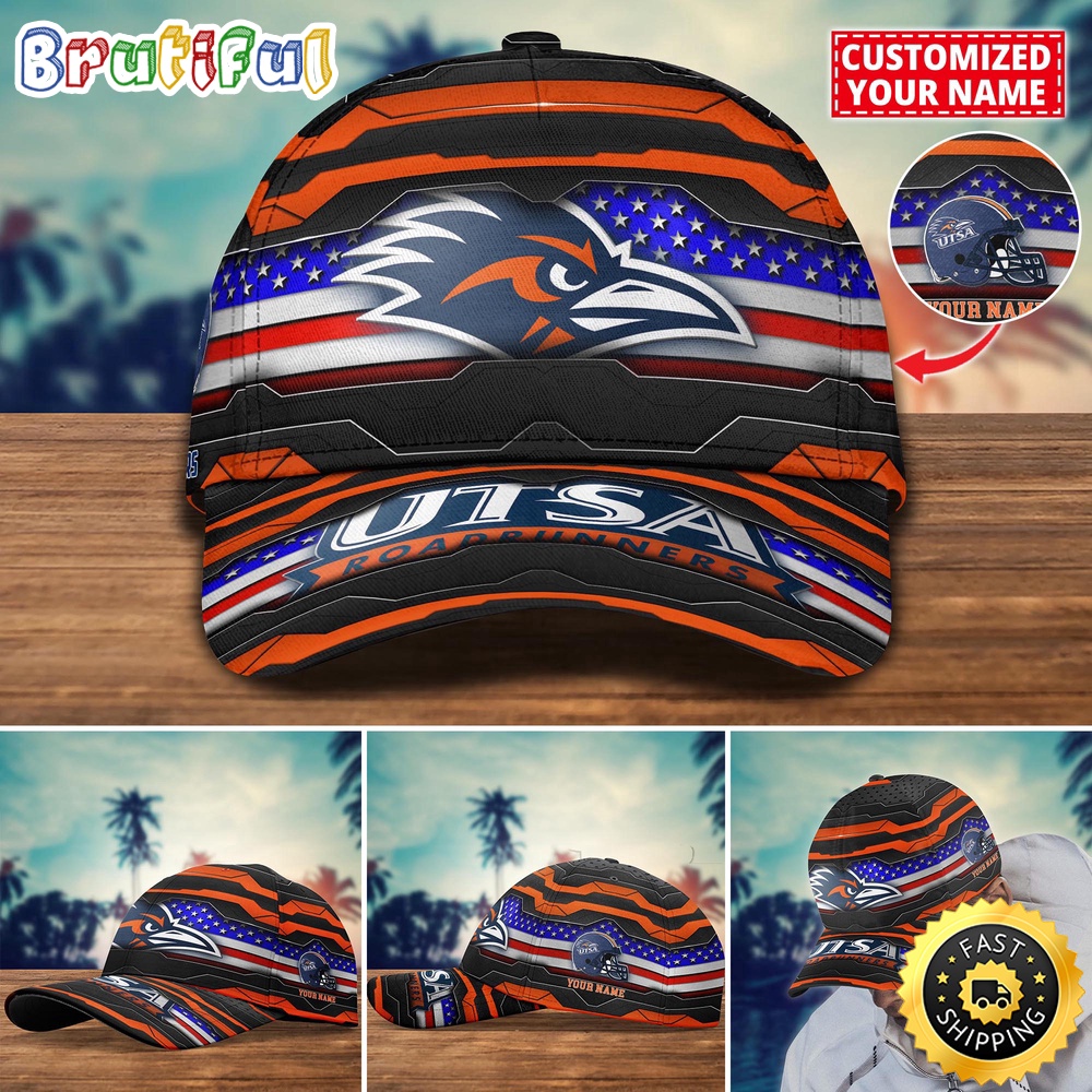 Ncaa Utsa Roadrunners Baseball Cap Flag Custom Name Cap