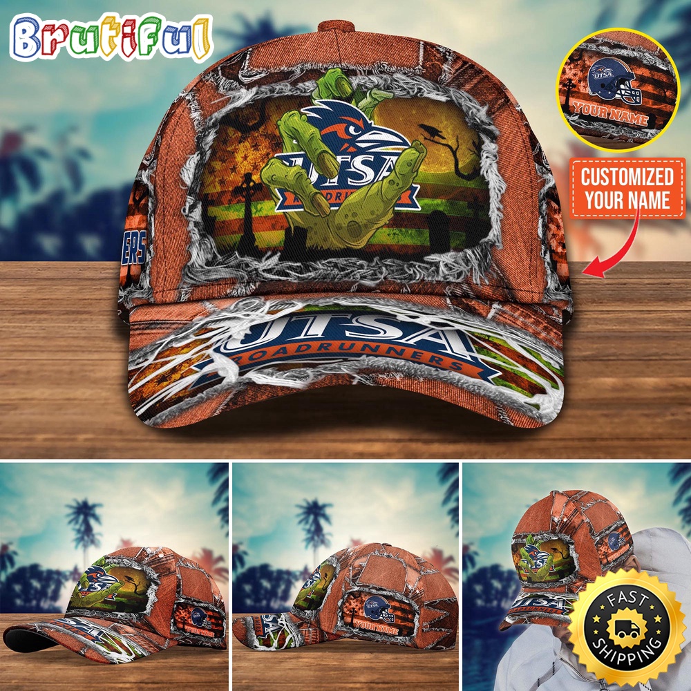 Ncaa Utsa Roadrunners Baseball Cap Halloween Custom Name Cap