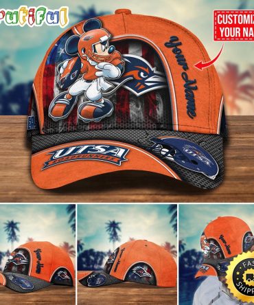 Ncaa Utsa Roadrunners Baseball Cap Mickey Mouse Custom Cap For Fans
