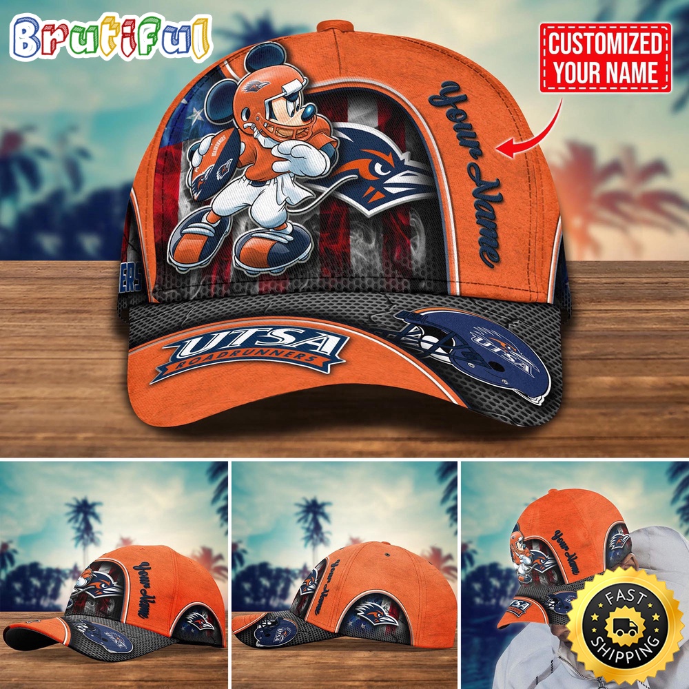 Ncaa Utsa Roadrunners Baseball Cap Mickey Mouse Custom Cap For Fans
