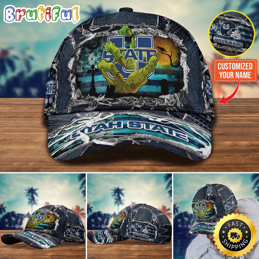 Ncaa Utah State Aggies Baseball Cap Halloween Custom Name Cap