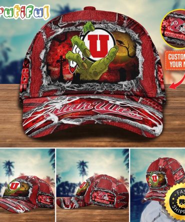 Ncaa Utah Utes Baseball Cap Halloween Custom Name Cap
