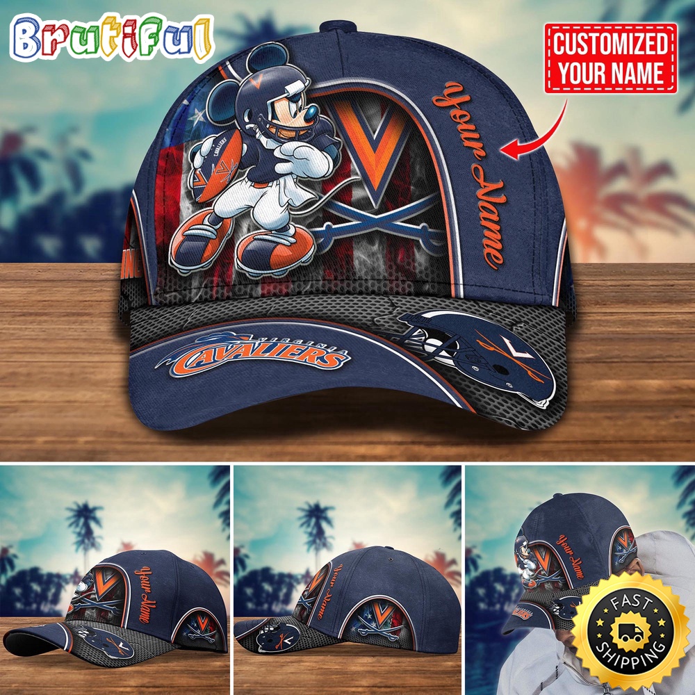 Ncaa Virginia Cavaliers Baseball Cap Mickey Mouse Custom Cap For Fans