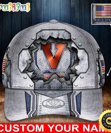 Ncaa Virginia Cavaliers Baseball Cap Silver Metalic Pattern Baseball Cap