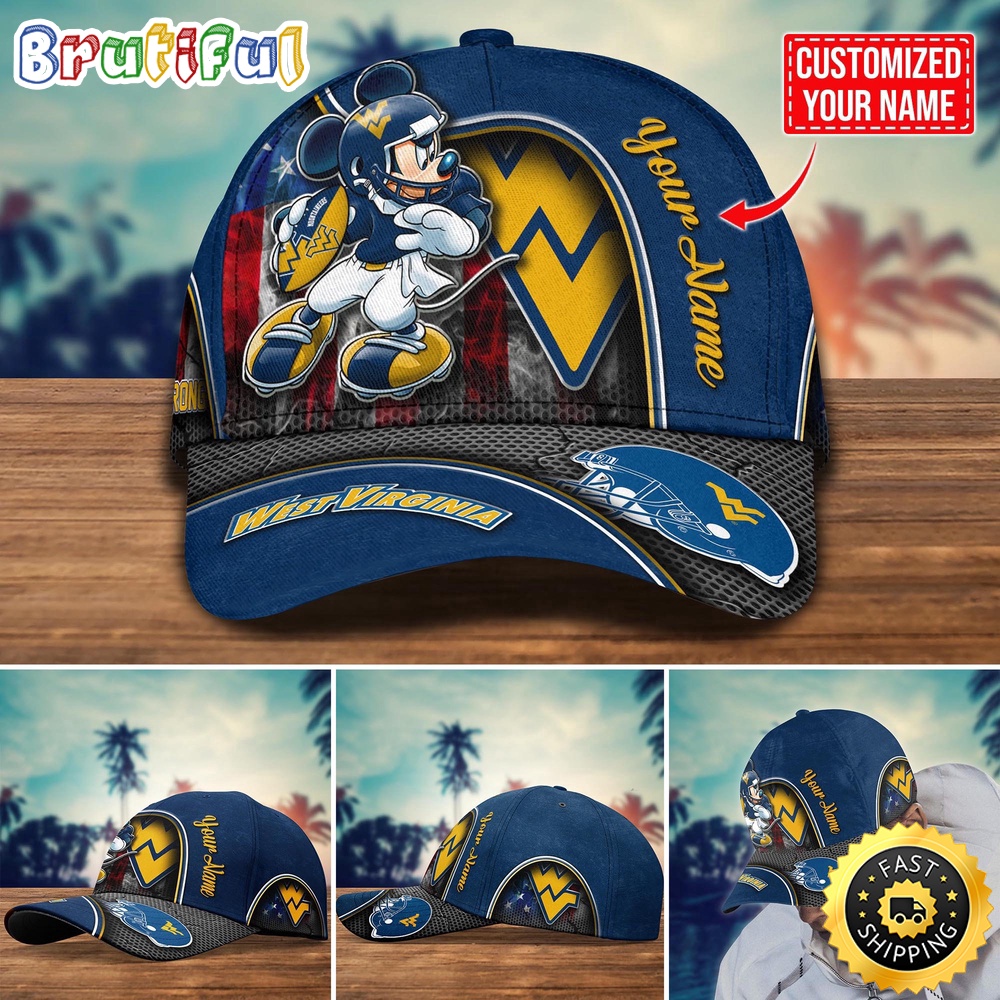 Ncaa West Virginia Mountaineers Baseball Cap Mickey Mouse Custom Cap For Fans