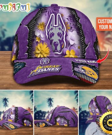 Ncaa Albany Great Danes Baseball Cap Flag Flower Custom Name Cap
