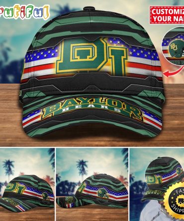 Ncaa Baylor Bears Baseball Cap Flag Custom Name Cap