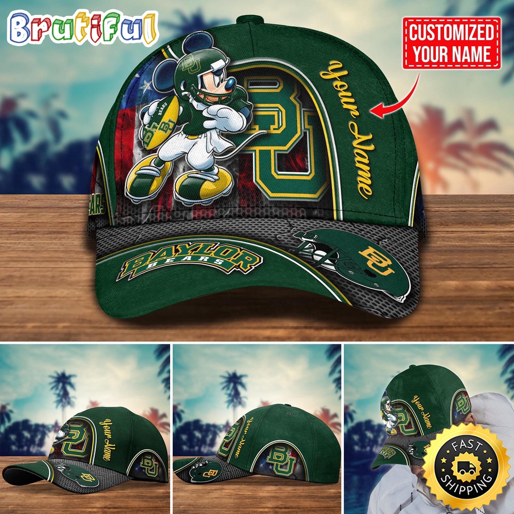 Ncaa Baylor Bears Baseball Cap Mickey Mouse Custom Cap For Fans
