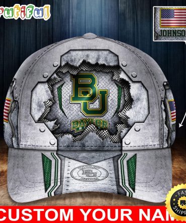 Ncaa Baylor Bears Baseball Cap Silver Metalic Pattern Baseball Cap