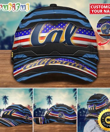 Ncaa California Golden Bears Baseball Cap Flag Custom Name Cap