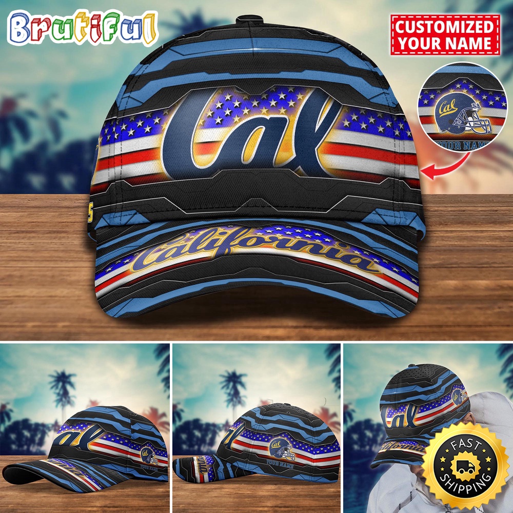 Ncaa California Golden Bears Baseball Cap Flag Custom Name Cap