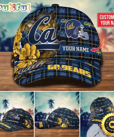 Ncaa California Golden Bears Baseball Cap Flower Custom Name Cap