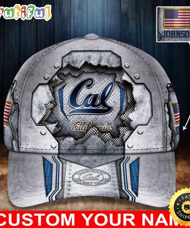 Ncaa California Golden Bears Baseball Cap Silver Metalic Pattern Baseball Cap
