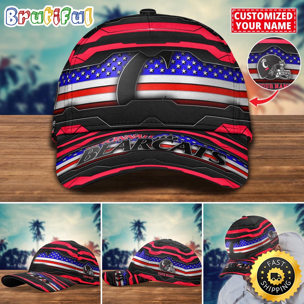 Ncaa Cincinnati Bearcats Baseball Cap Flag Custom Name Cap