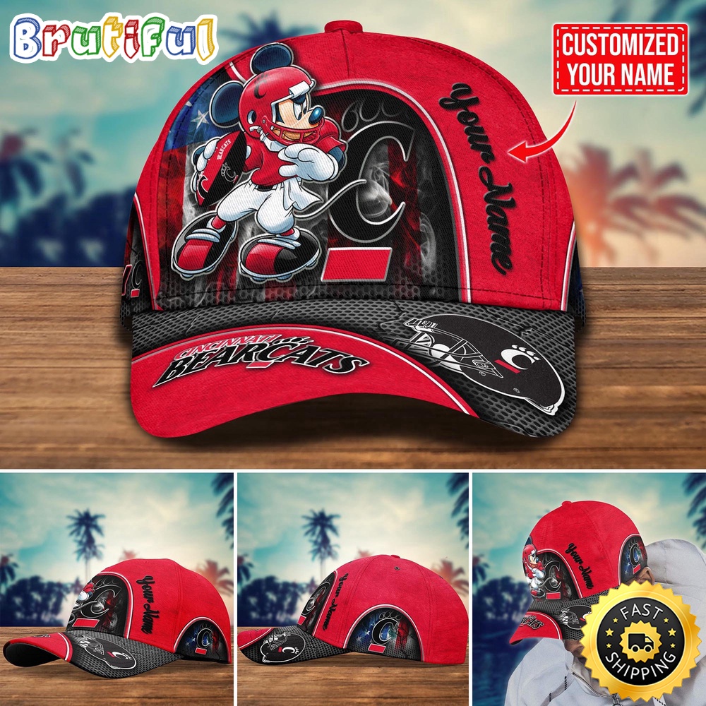 Ncaa Cincinnati Bearcats Baseball Cap Mickey Mouse Custom Cap For Fans