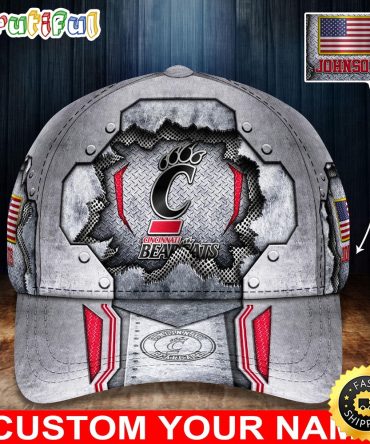 Ncaa Cincinnati Bearcats Baseball Cap Silver Metalic Pattern Baseball Cap