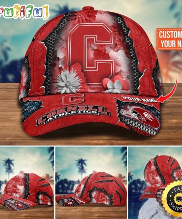Ncaa Cornell Big Red Baseball Cap Flag Flower Custom Name Cap