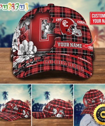 Ncaa Cornell Big Red Baseball Cap Flower Custom Name Cap