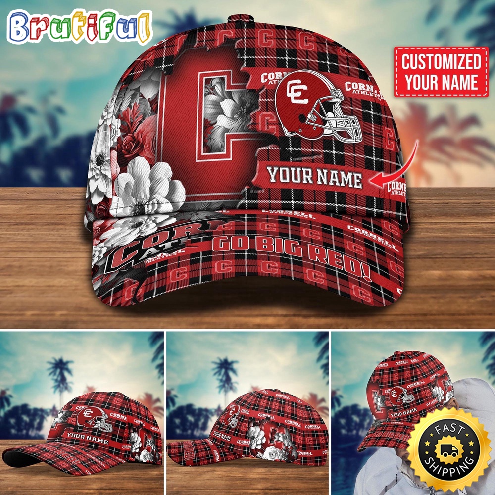 Ncaa Cornell Big Red Baseball Cap Flower Custom Name Cap