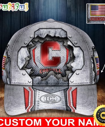 Ncaa Cornell Big Red Baseball Cap Silver Metalic Pattern Baseball Cap