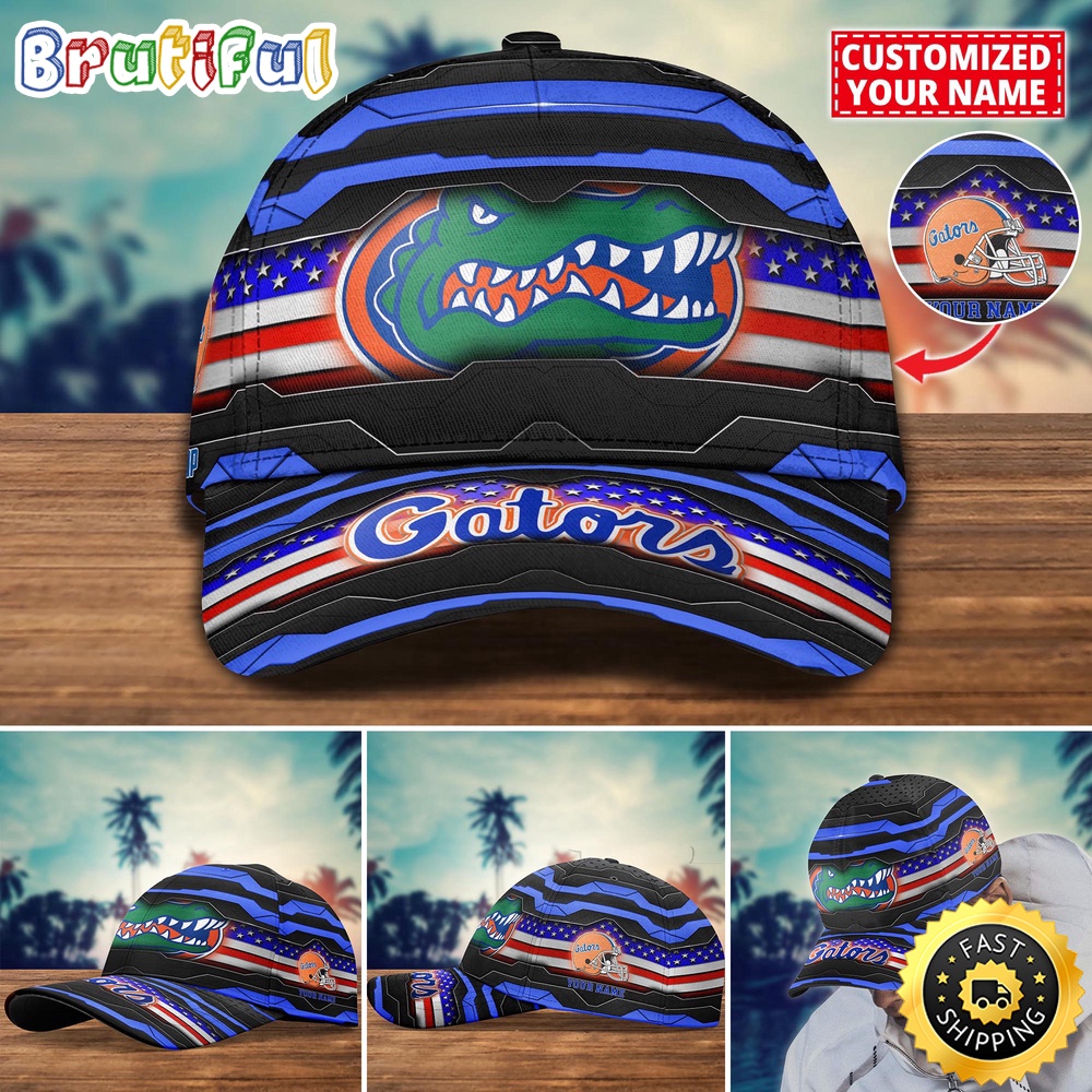 Ncaa Florida Gators Baseball Cap Flag Custom Name Cap