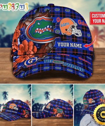 Ncaa Florida Gators Baseball Cap Flower Custom Name Cap