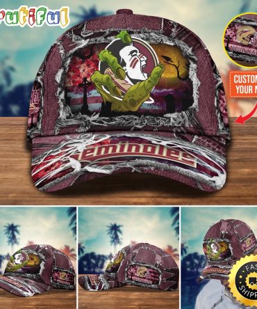 Ncaa Florida State Seminoles Baseball Cap Halloween Custom Name Cap