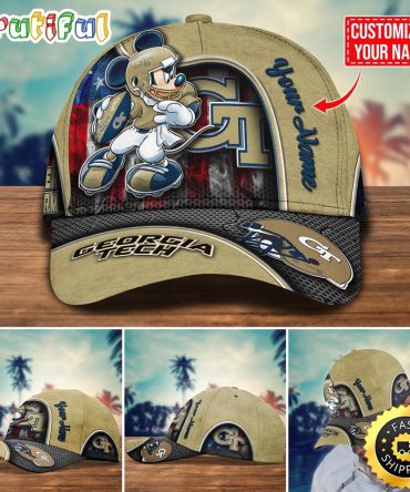 Ncaa Georgia Tech Yellow Jackets Baseball Cap Mickey Mouse Custom Cap For Fans