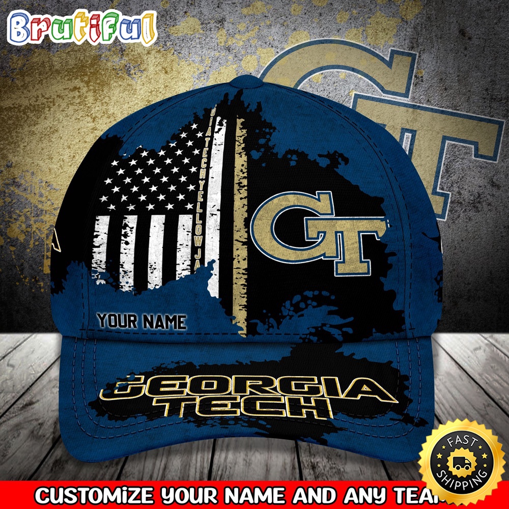 Ncaa Georgia Tech Yellow Jackets Baseball Cap Your Name Custom Baseball Cap