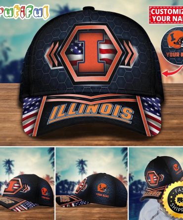 Ncaa Illinois Fighting Illini Baseball Cap Best Trending Custom Name Cap
