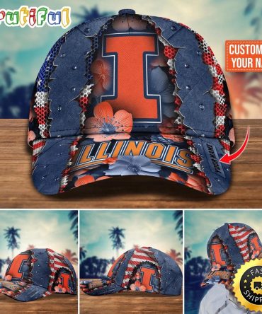 Ncaa Illinois Fighting Illini Baseball Cap Custom Cap For Fans