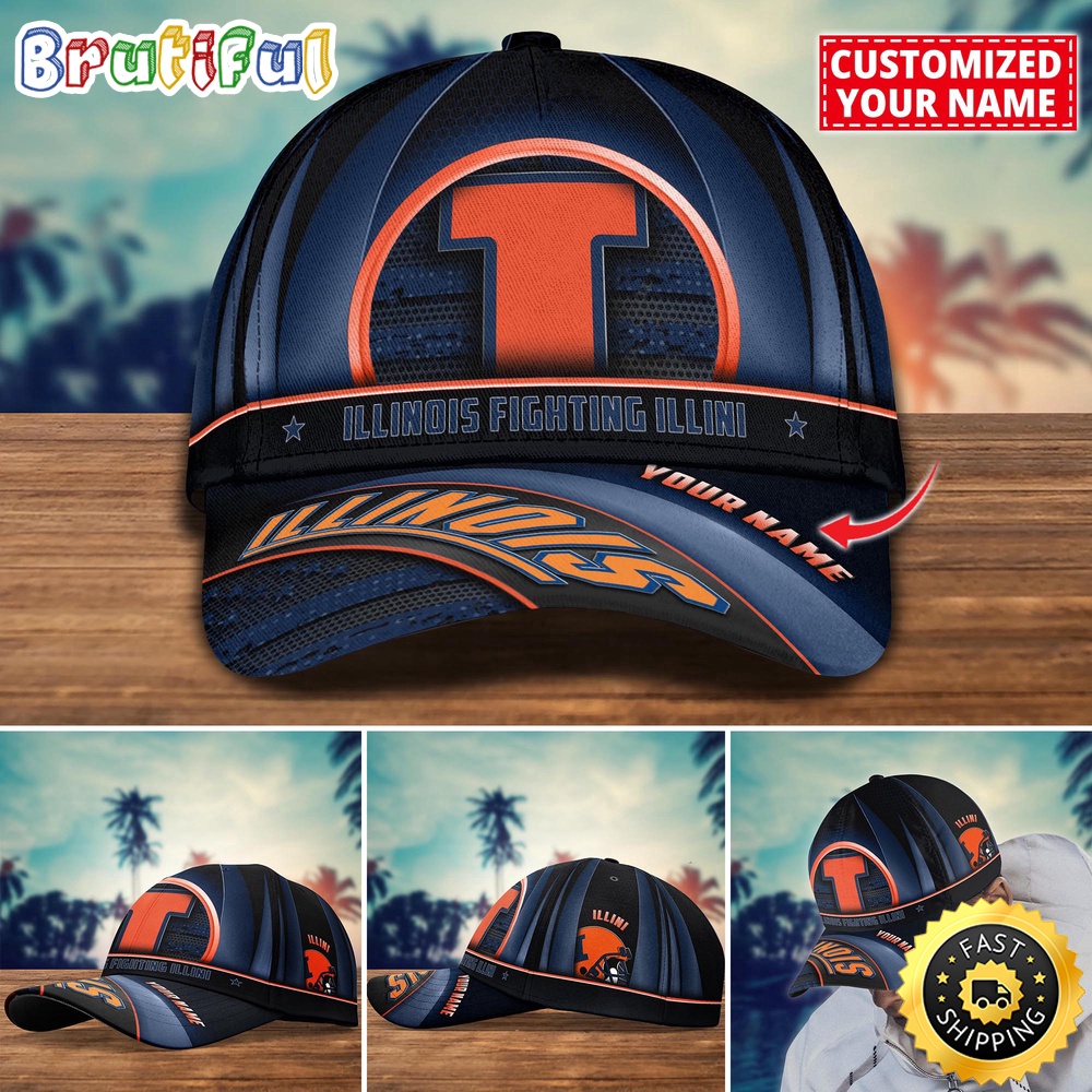 Ncaa Illinois Fighting Illini Baseball Cap Custom Cap For Football Fans
